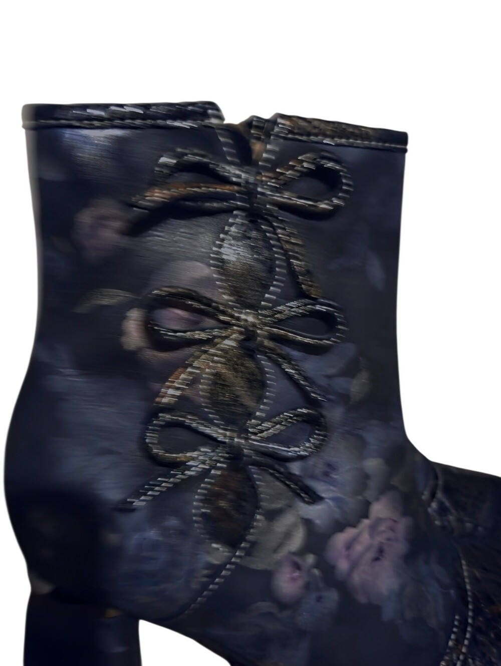 L'Artiste Womens Boots Size 7.5/38 Floral Leather Zip Victorian Gothic Romance - Picture 5 of 10